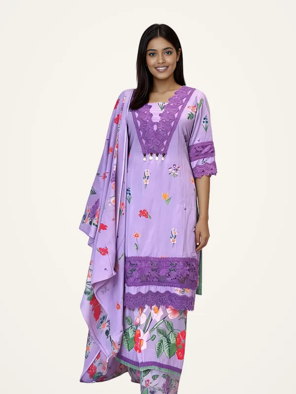 Palazzo_Suit_Set_for_Women_-_Lavender_Cotton_Printed,_Lace_Detailing_|_Daily