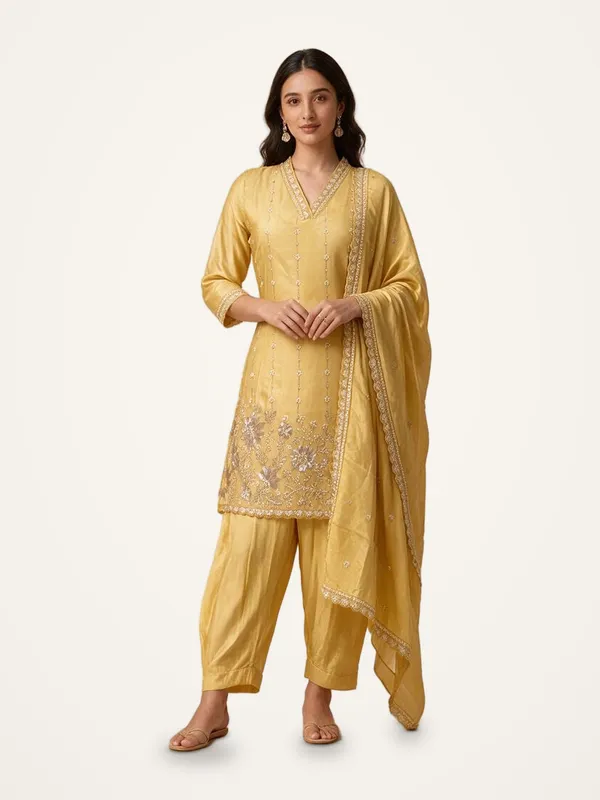 A-Line_Suit_Set_for_Women_-_Yellow_Shimmer_Hand_Work,_Heavy_Dupatta_|_Festive