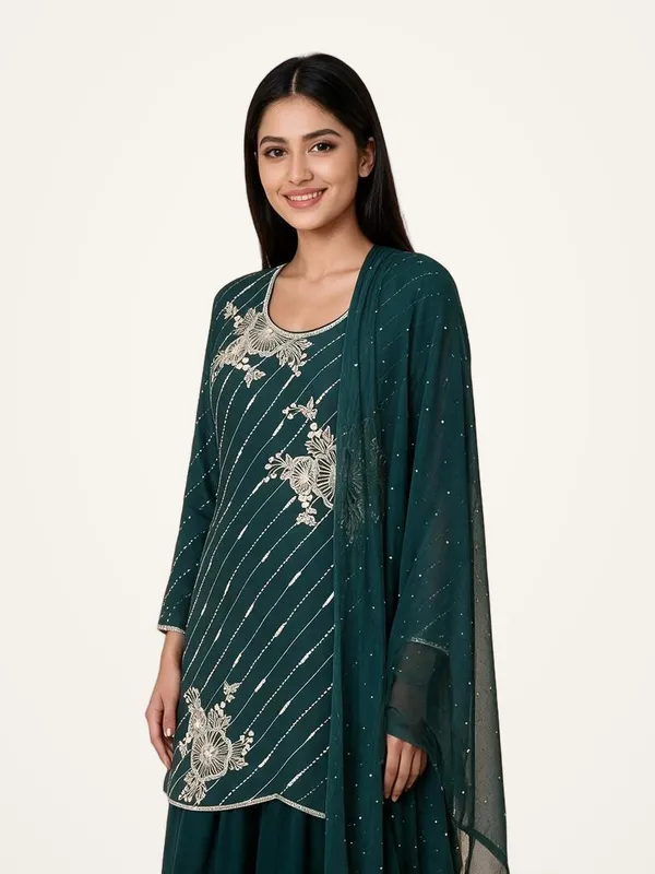 Sharara_Suit_Set_for_Women_-_Bottle_Green_Chinon_Heavy_Hand_Work_|_Wedding_Wear