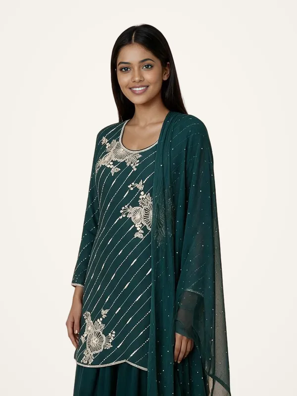 Sharara_Suit_Set_for_Women_-_Bottle_Green_Chinon_Heavy_Hand_Work_|_Wedding_Wear