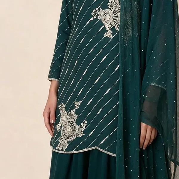 Sharara_Suit_Set_for_Women_-_Bottle_Green_Chinon_Heavy_Hand_Work_|_Wedding_Wear