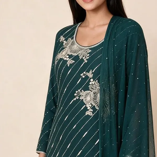 Sharara_Suit_Set_for_Women_-_Bottle_Green_Chinon_Heavy_Hand_Work_|_Wedding_Wear