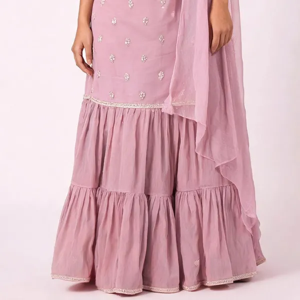 Kurti_Gharara_Set_for_Women_-_Baby_Pink_Chinon_Hand_Work_Short_Kurti_|_Festive
