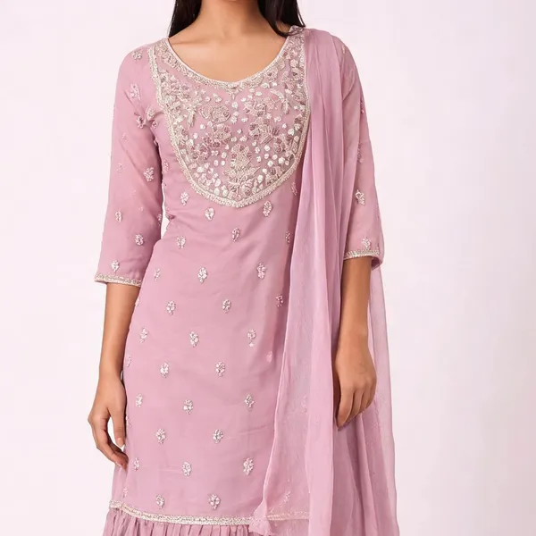 Kurti_Gharara_Set_for_Women_-_Baby_Pink_Chinon_Hand_Work_Short_Kurti_|_Festive
