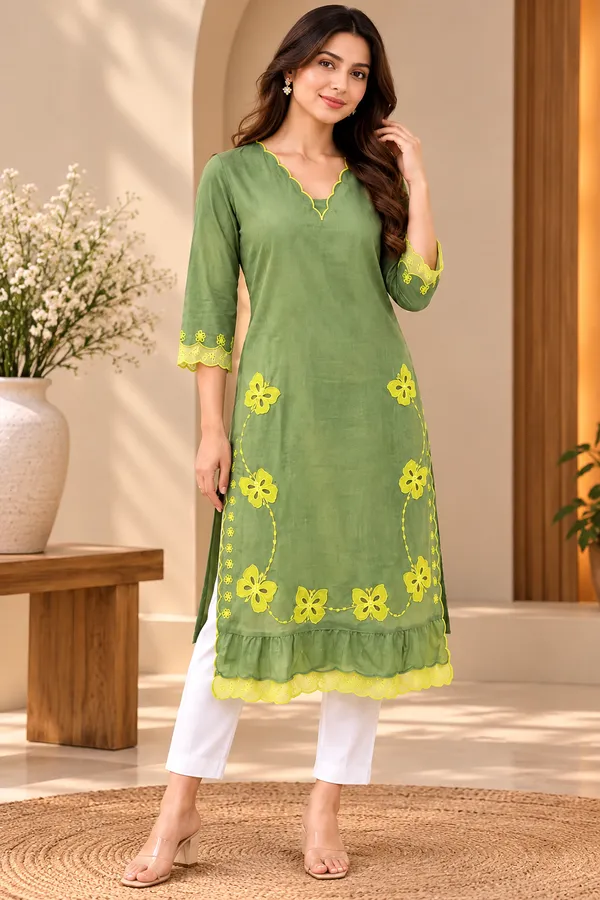 Green_Cotton_Boutique_Work_Kurta_For_Women