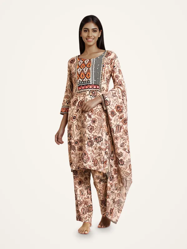 Muslin_Suit_Set_for_Women_-_Beige_with_Neck_Detailing_3_Piece_|_Daily_Wear