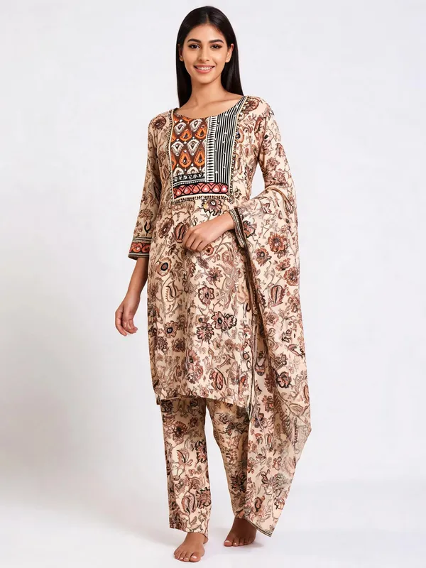 Muslin_Suit_Set_for_Women_-_Beige_with_Neck_Detailing_3_Piece_|_Daily_Wear