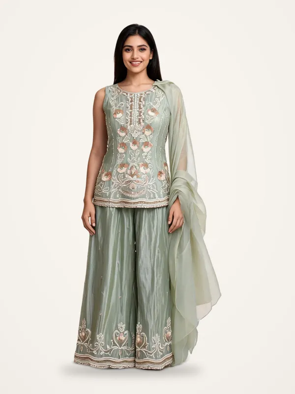 Sharara_Suit_Set_for_Women_-_Sage_Green_Shimmer_Peplum_Heavy_Hand_Work