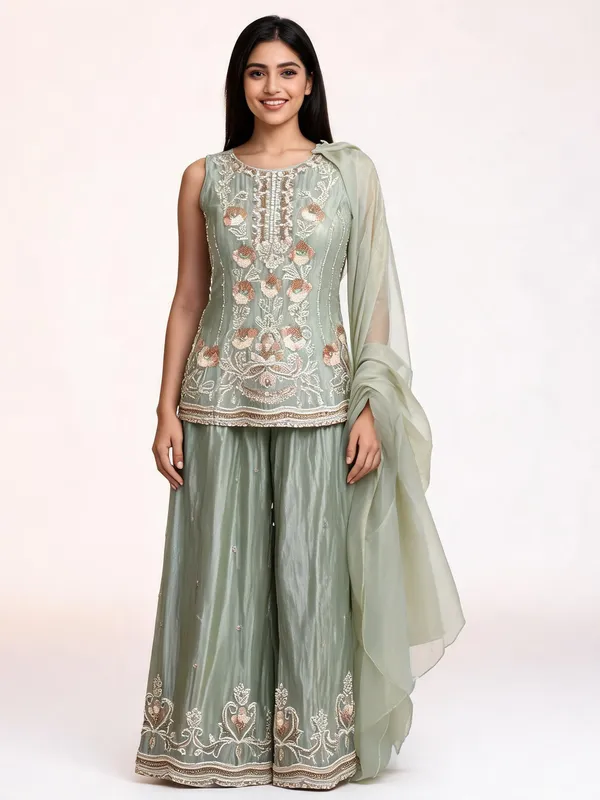 Sharara_Suit_Set_for_Women_-_Sage_Green_Shimmer_Peplum_Heavy_Hand_Work