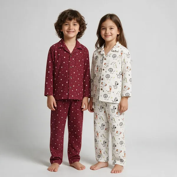 Maroon_And_White_Printed_Pajama_Sets_for_Kids