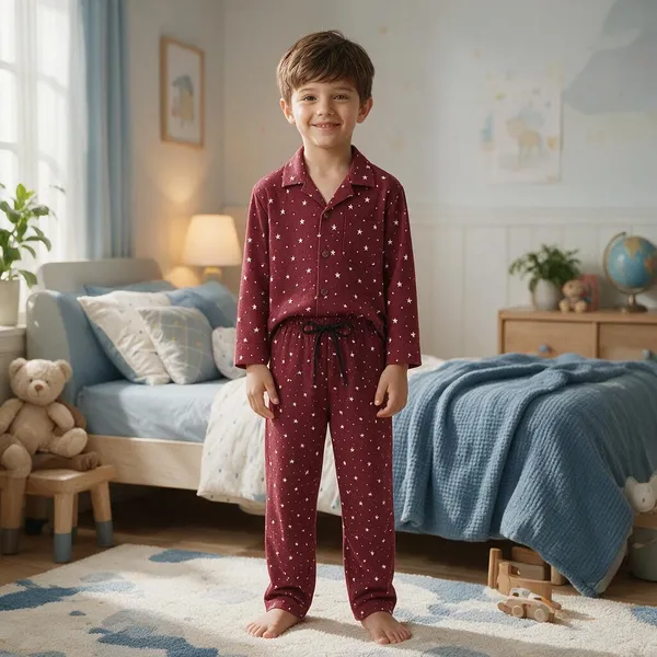 Maroon_And_White_Printed_Pajama_Sets_for_Kids