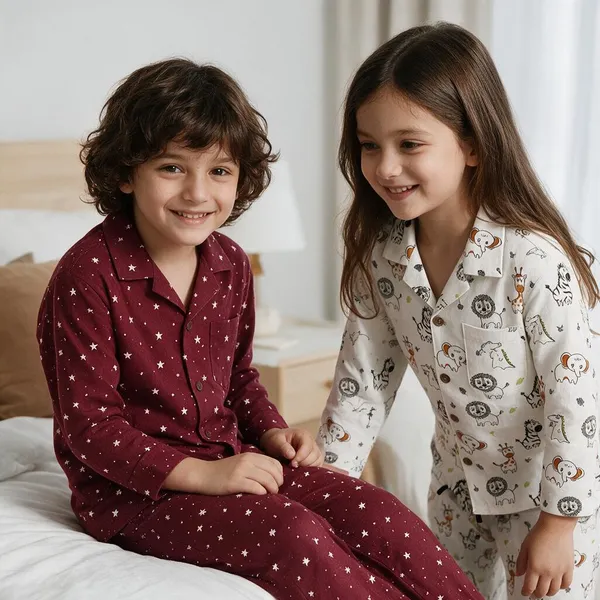 Maroon_And_White_Printed_Pajama_Sets_for_Kids