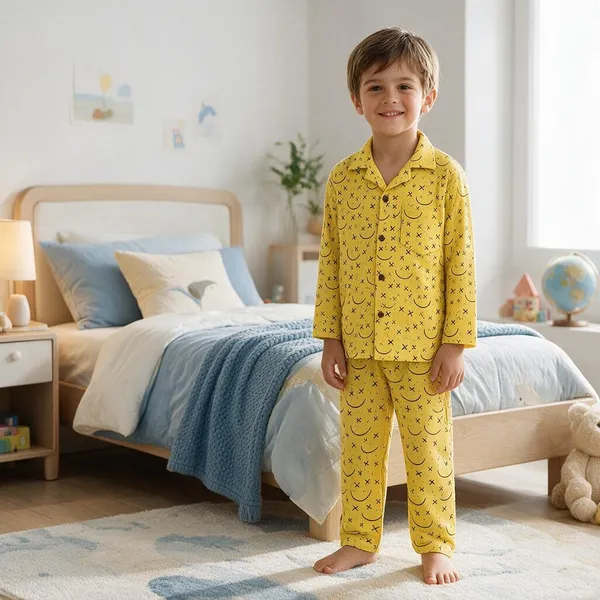 Yellow_Blue_Printed_Couple_Night_Suits_for_kids