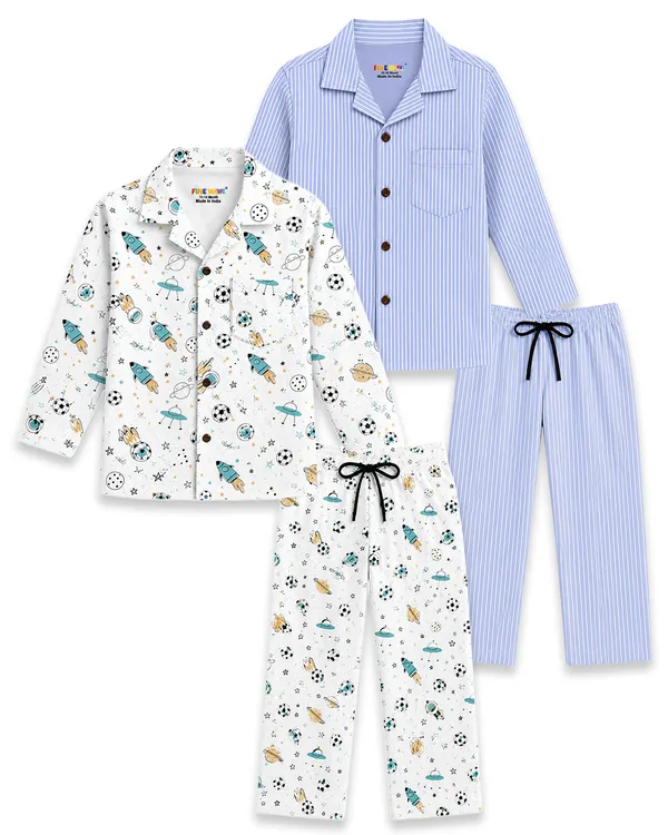 Printed_And_Striped_Kids_Full_Sleeve_Pajama_Set