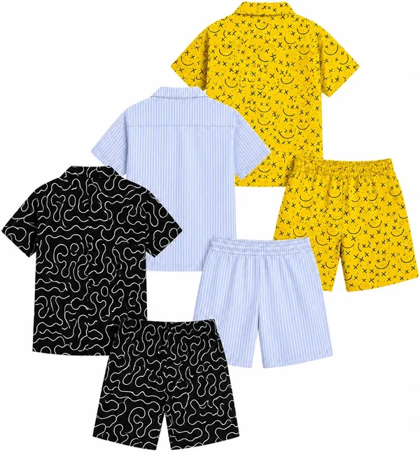 FINEWAVE_Boys_Casual_Shirt_Shorts_(Multicolor,_Pack_of_3)