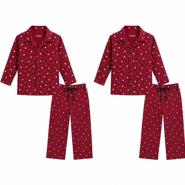 Maroon_Star_Print_Pajama_Set_For_Boys_-_Pack_of_2