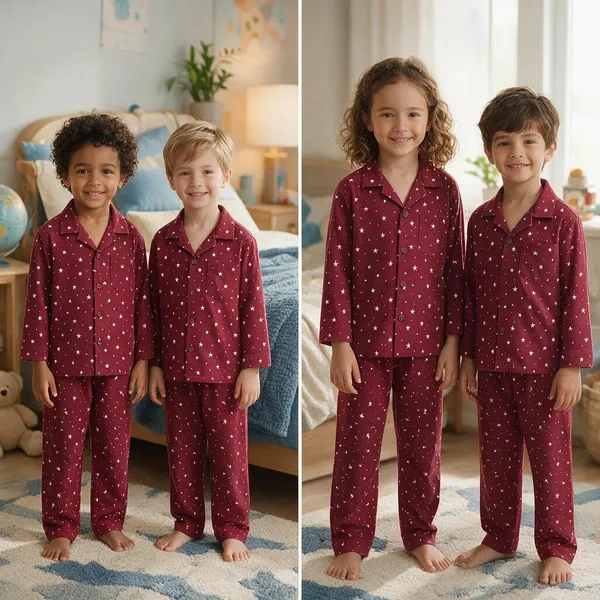 Maroon_Star_Print_Pajama_Set_For_Boys_-_Pack_of_2