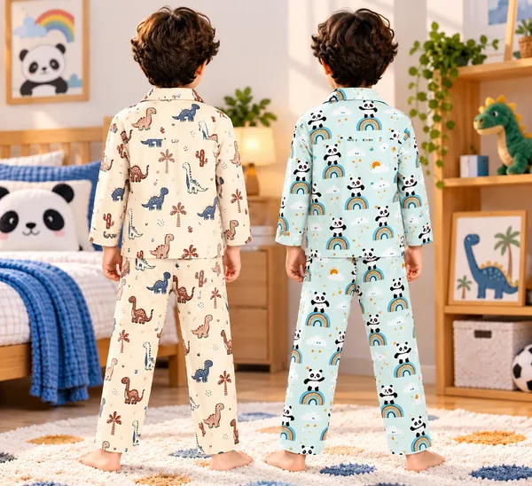 Blue_Panda_Print_Button_Down_Pajama_Set_for_Kids_-_Pack_of_2