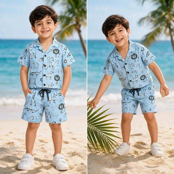 FitWave_Boys_Casual_Shirt_Shorts_(Light_Blue,_Pack_of_1)