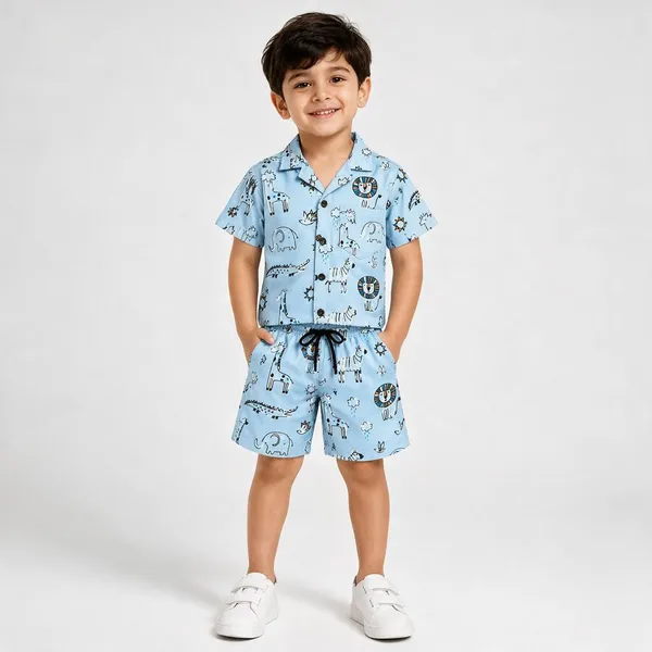 FitWave_Boys_Casual_Shirt_Shorts_(Light_Blue,_Pack_of_1)