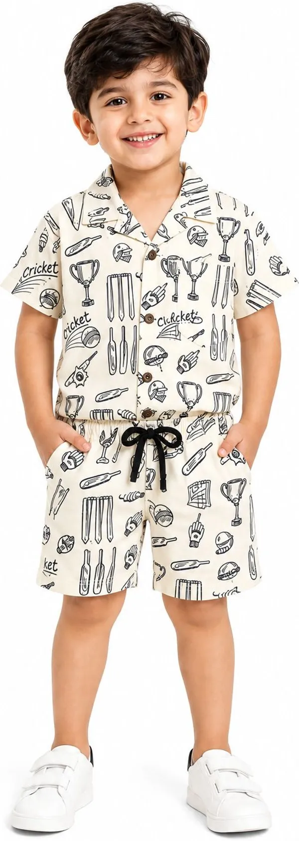 FitWave_Boys_Casual_Shirt_Shorts_(Cream)