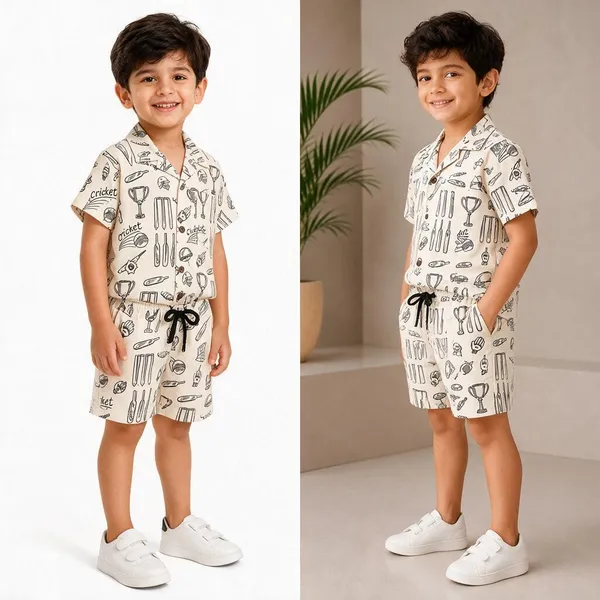 FitWave_Boys_Casual_Shirt_Shorts_(Cream)