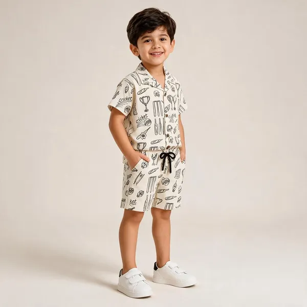 FitWave_Boys_Casual_Shirt_Shorts_(Cream)