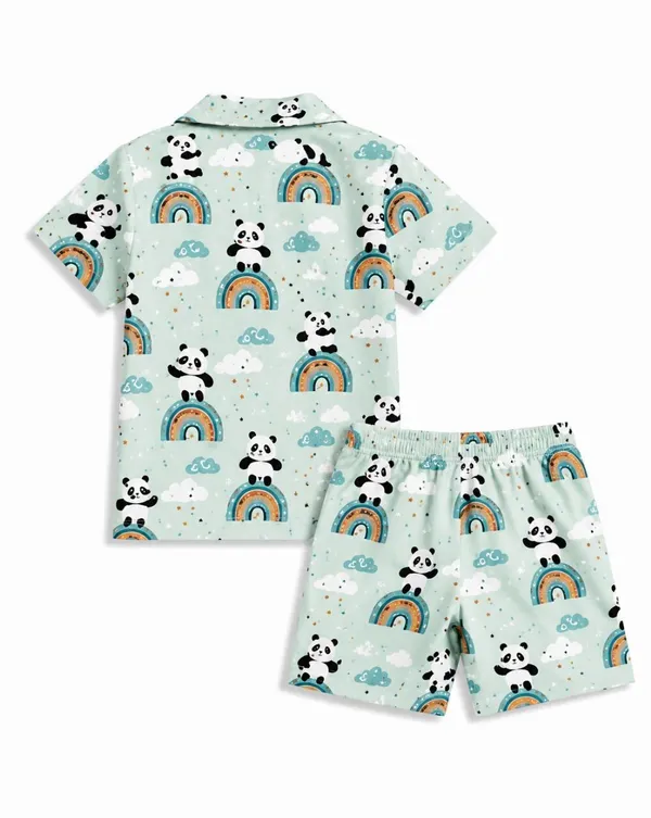 FitWave_Boys_Casual_Shirt_Shorts_Mint_Green