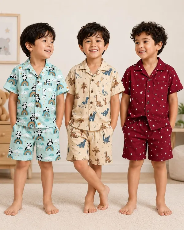 FitWave_Boys_&_Girls_Casual_Shirt_Shorts_(multicolor)