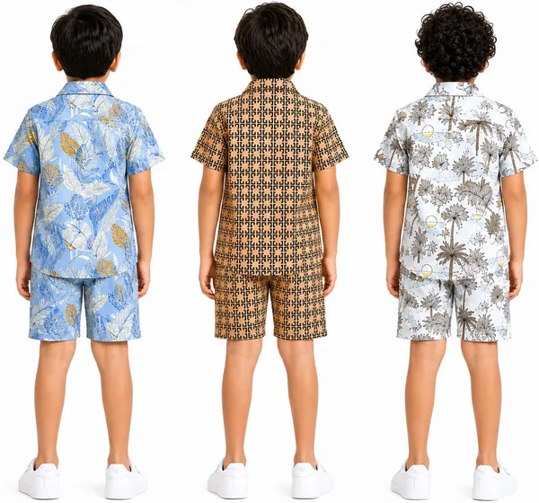 fitwavehosier_Boys_Casual_Shirt_Shorts_(Multicolor)