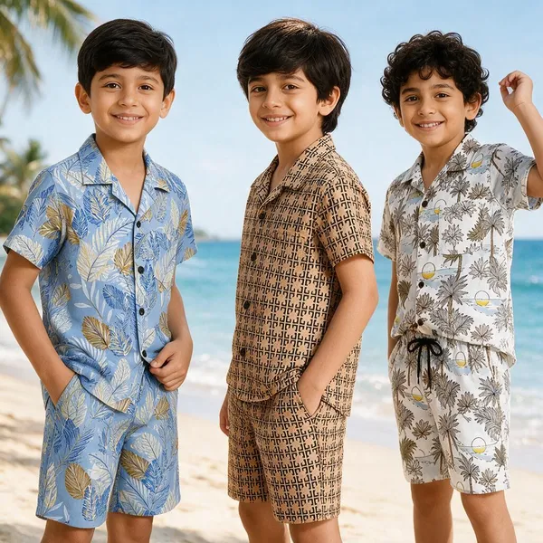 fitwavehosier_Boys_Casual_Shirt_Shorts_(Multicolor)