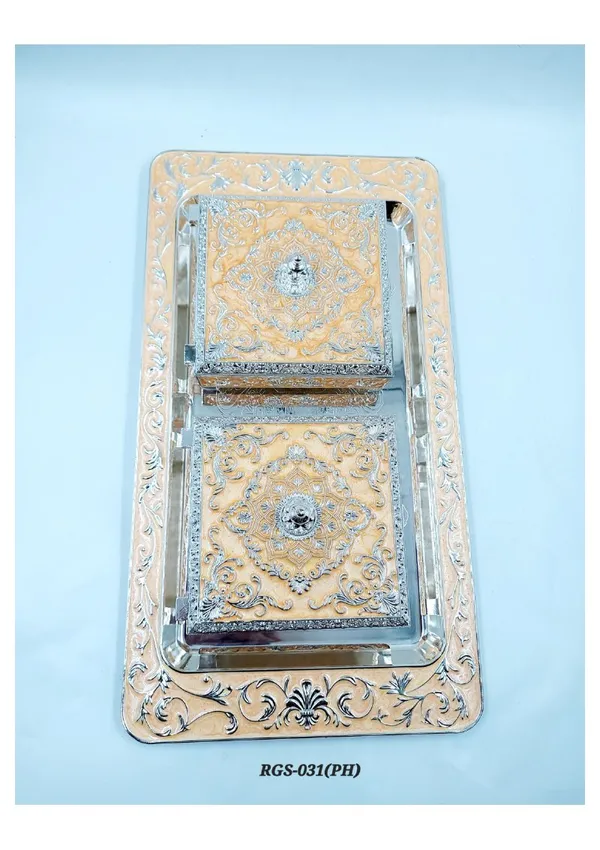 Metal_Floral_Pattern_Decorative_Tray_With_Two_Lidded_Boxes