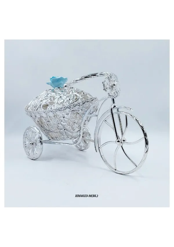 Metal_Ornate_Floral_Tricycle_Decorative_Showpiece_Silver