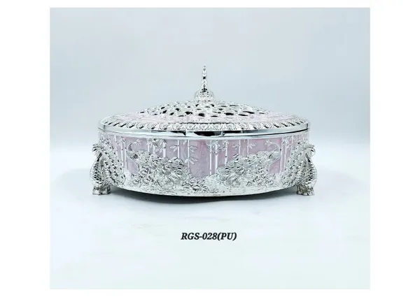 Metal_Ornate_Peacock_Pattern_Multi_Compartment_Storage_Box