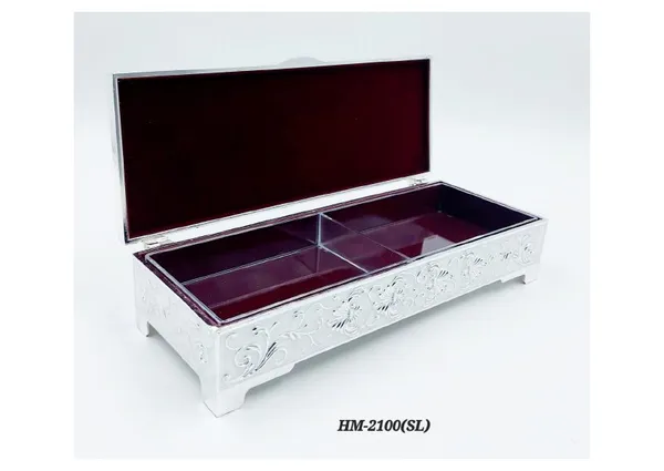 White_Metal_Ornate_Floral_Pattern_Storage_Box