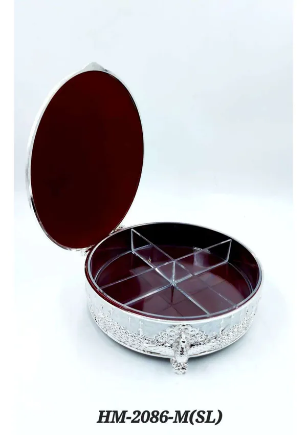 Metal_Decorative_Peacock_Design_Compartment_Dry_Fruit_Box