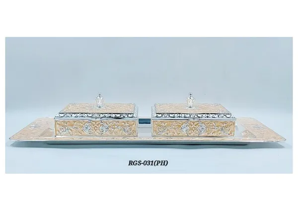 Metal_Floral_Pattern_Decorative_Tray_With_Two_Lidded_Boxes