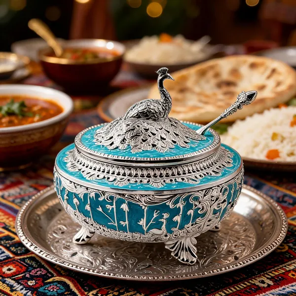 Metal_Traditional_Peacock_Design_Covered_Serving_Bowl
