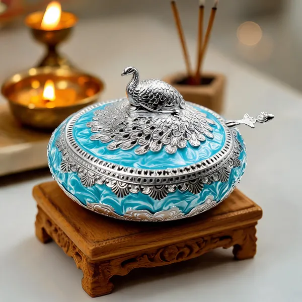 Metal_Traditional_Peacock_Design_Pooja_Thali_Silver