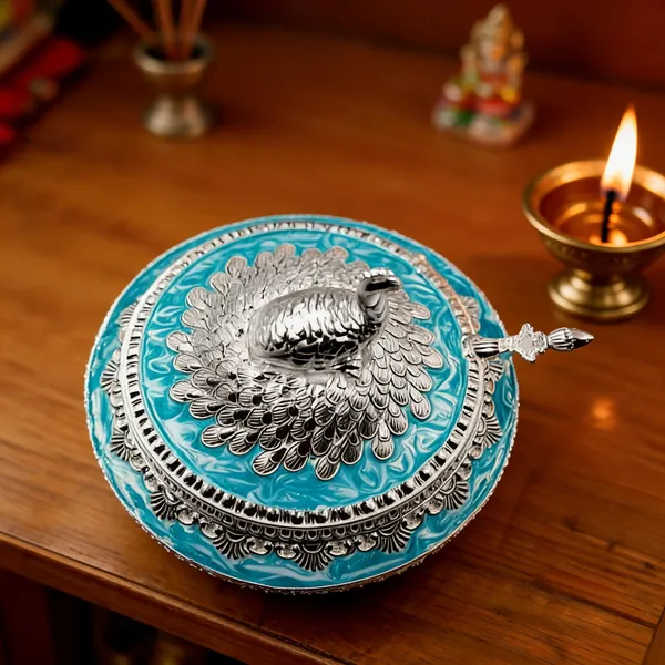 Metal_Traditional_Peacock_Design_Pooja_Thali_Silver