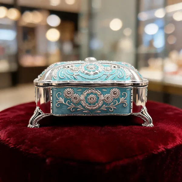 Multicolour_Metal_Enamel_Floral_Jewellery_Box