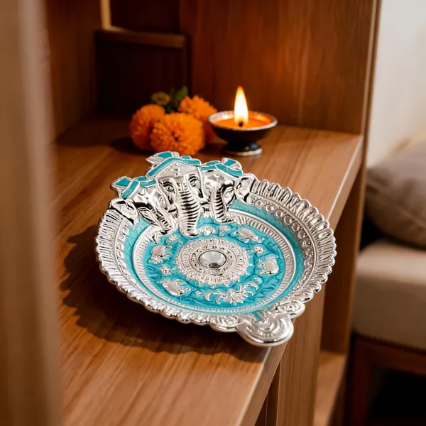 Metal_Festive_Ganesha_Pattern_Pooja_Thali_Metallic