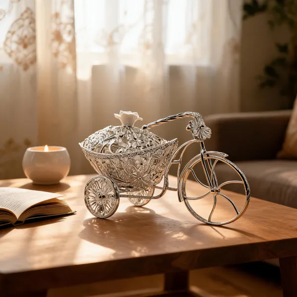 Metal_Ornate_Floral_Tricycle_Showpiece