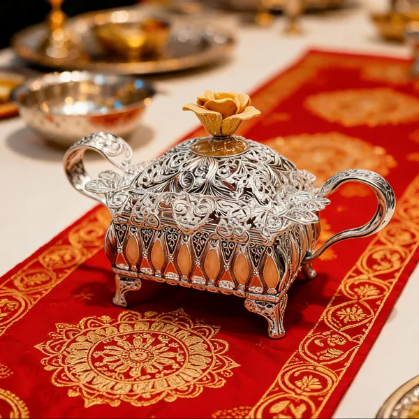 Metal_Ornate_Floral_Covered_Serving_Bowl_Silver