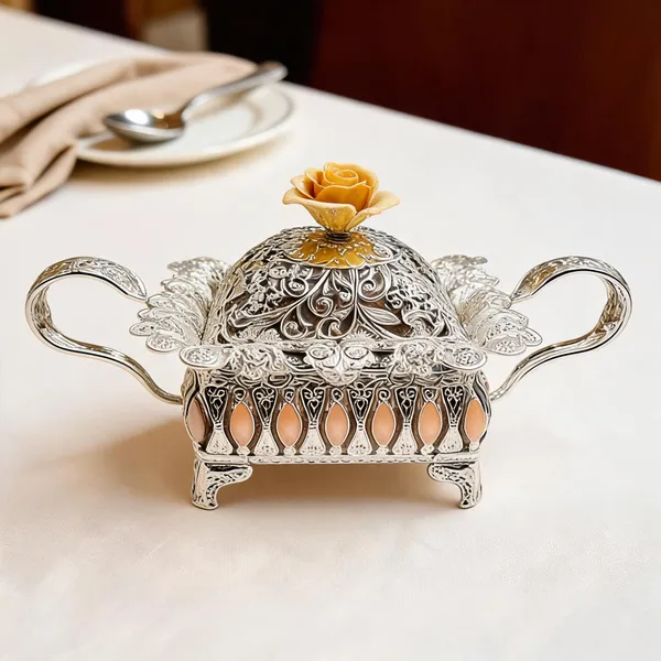 Metal_Ornate_Floral_Covered_Serving_Bowl_Silver