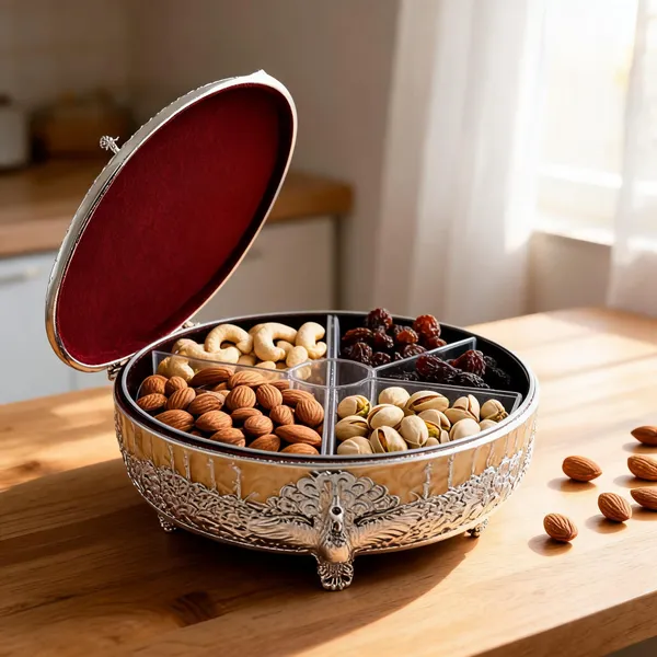 Metal_Decorative_Peacock_Motif_Round_Dry_Fruit_Box