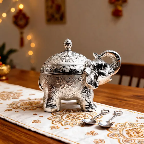 Metal_Decorative_Elephant_Pattern_Covered_Serving_Bowl
