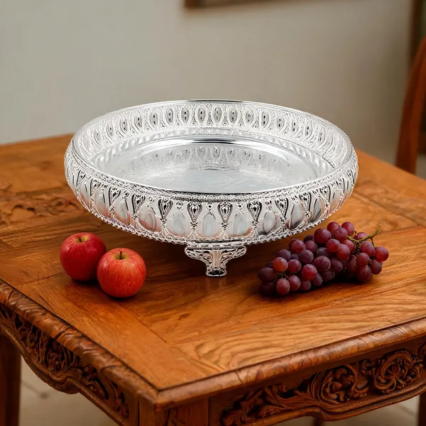 Metal_Traditional_Ornate_Pattern_Pedestal_Fruit_Bowl