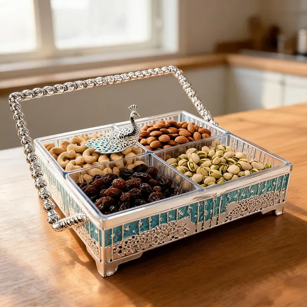 Metal_Traditional_Peacock_Pattern_Four_Compartment_Dry_Fruit_Box