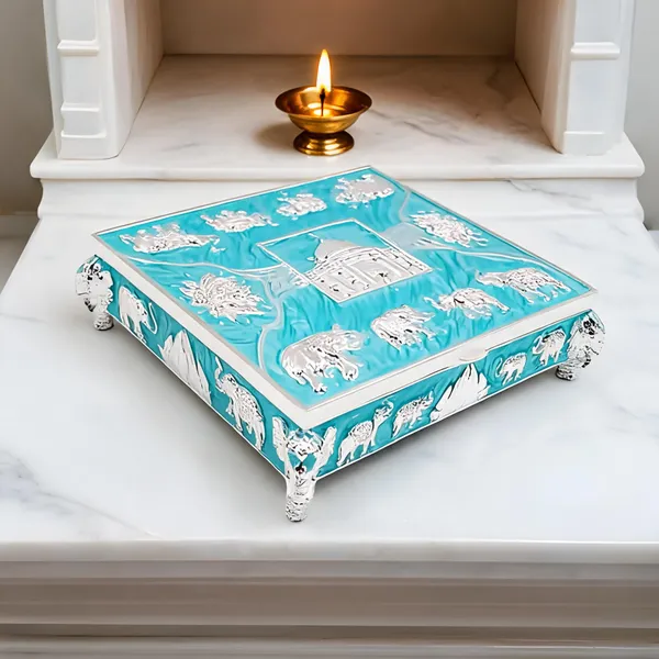 Metal_Traditional_Elephant_Pattern_Pooja_Chowki
